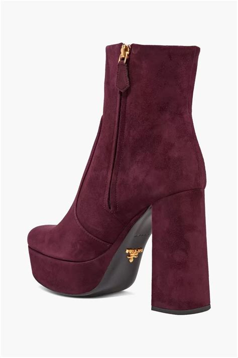 prada vibram ankle boots|prada suede platform boots.